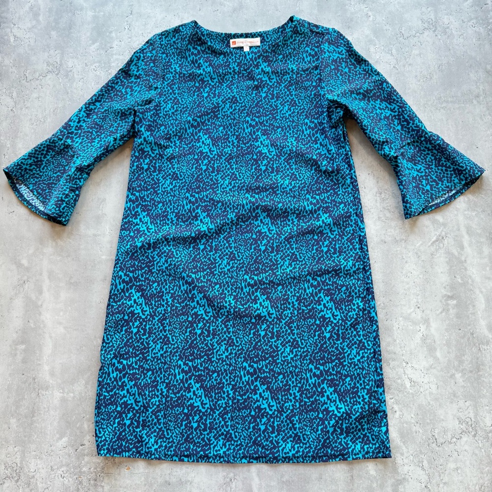Jude Connally Margot Dress Scattered Spot Teal, Size Small